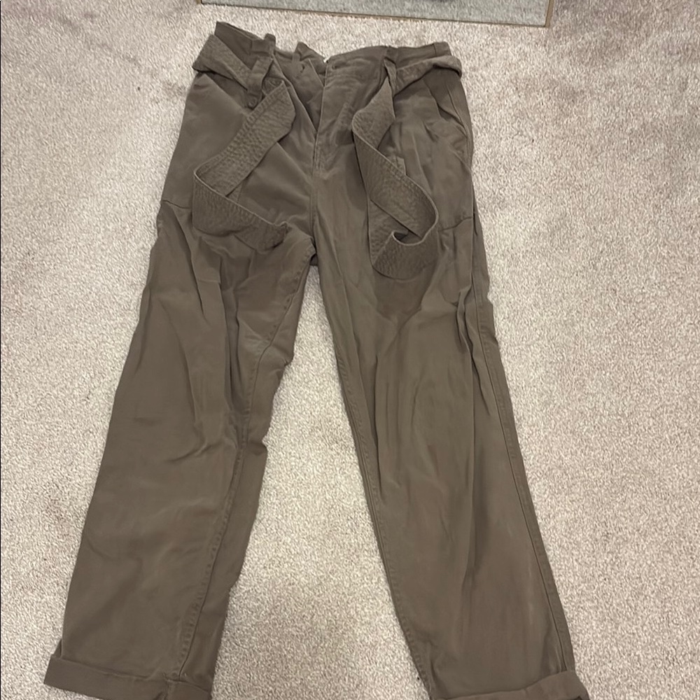 Top shop dark green pants with tie